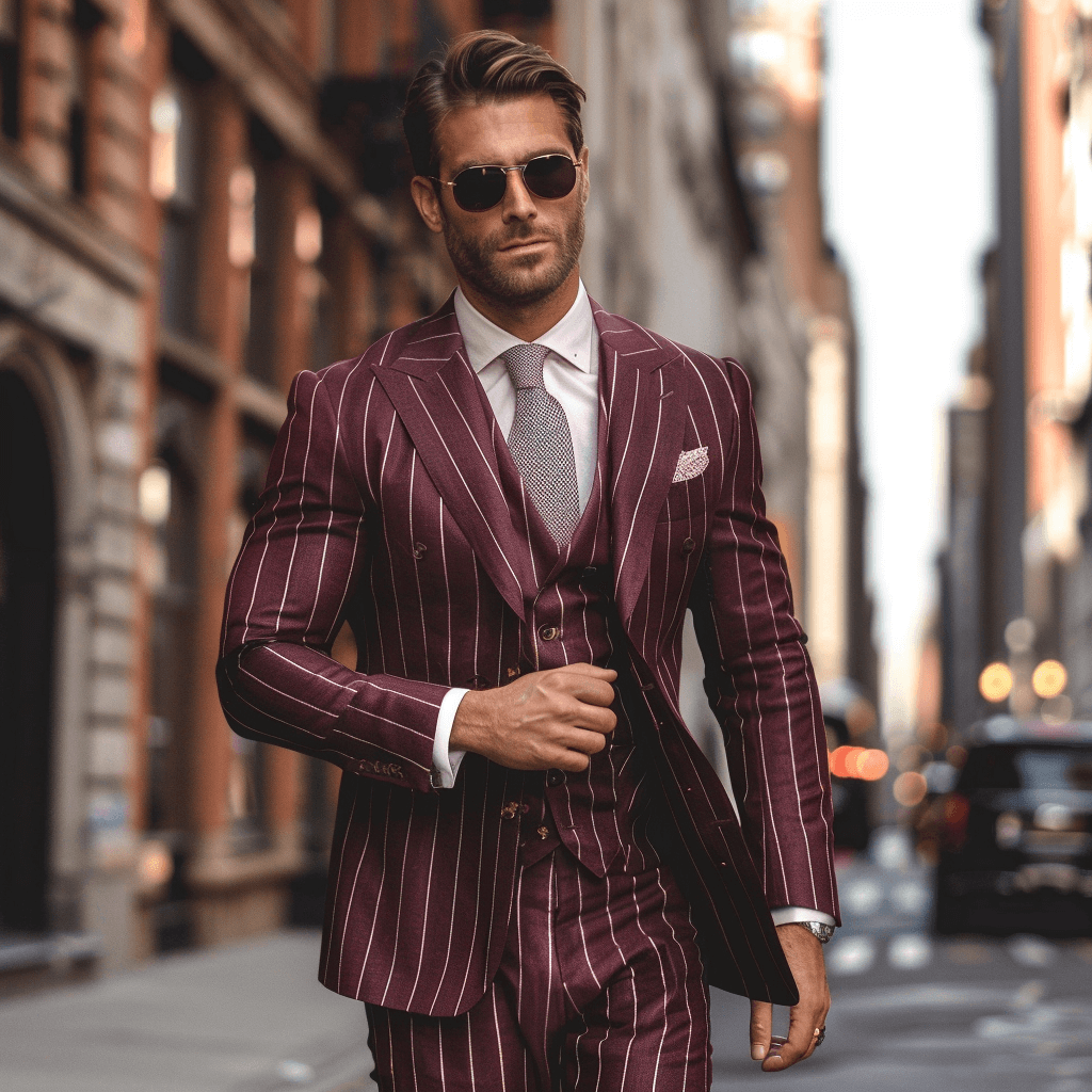 Windsor Weaves Menswear Suit - Pinstripes Style Power Suit