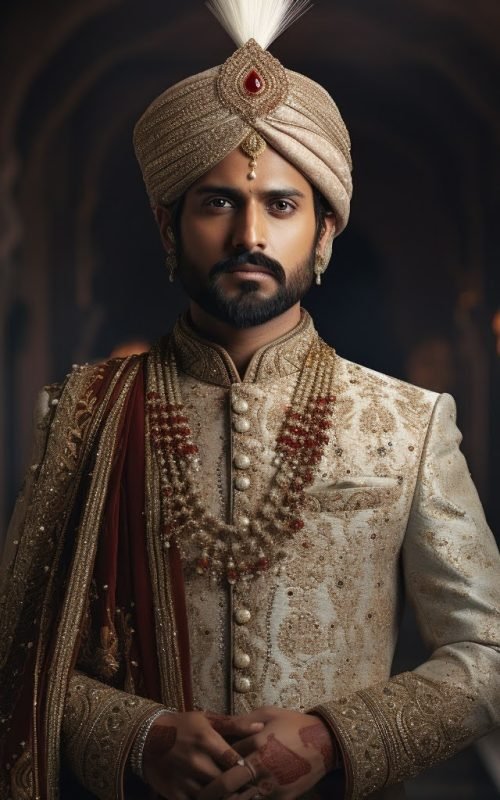 Sherwani King Maharaja Sherwani Style Embroidered Royal Indian Groom Design 2024