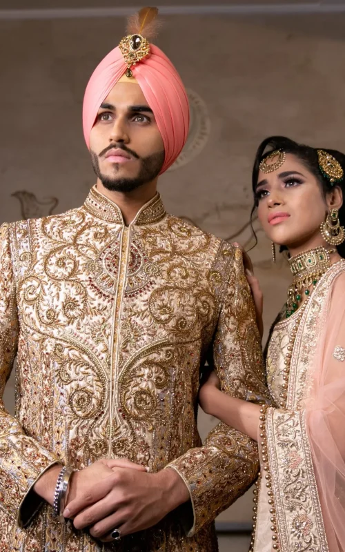 Maharaja Sherwani with pink turban
