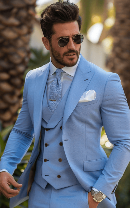 Windsor Weaves Menswear Suit - Blue