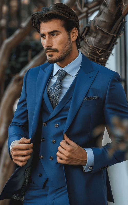 Windsor Weaves Menswear Suit - Blue