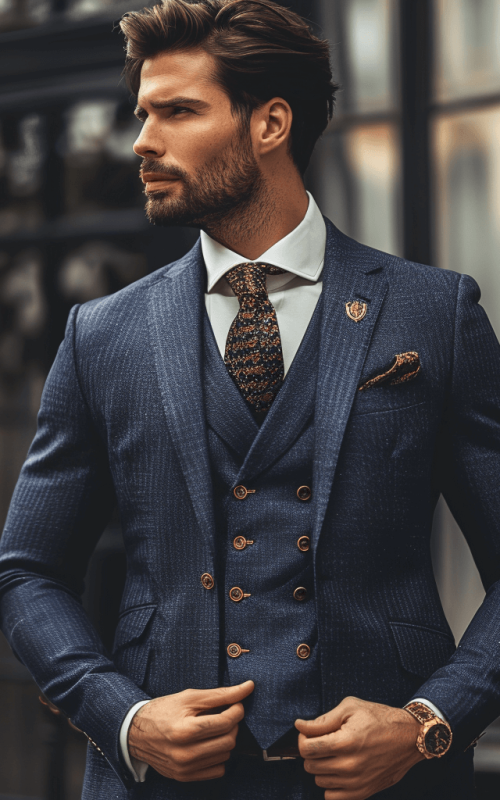 Windsor Weaves Menswear Suit - Blue